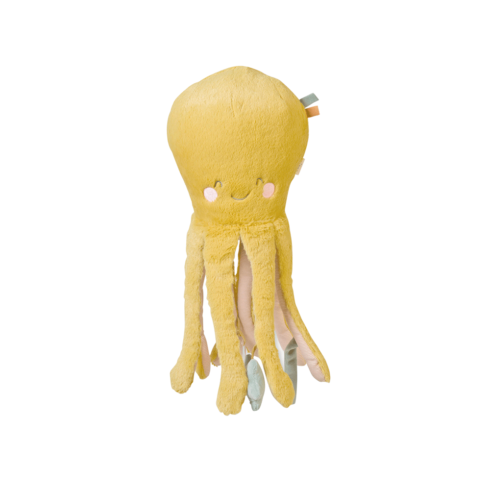 Jucarie senzoriala, de plus, Ocean Life Multiactivity Giant Plushie Octopus Mustard