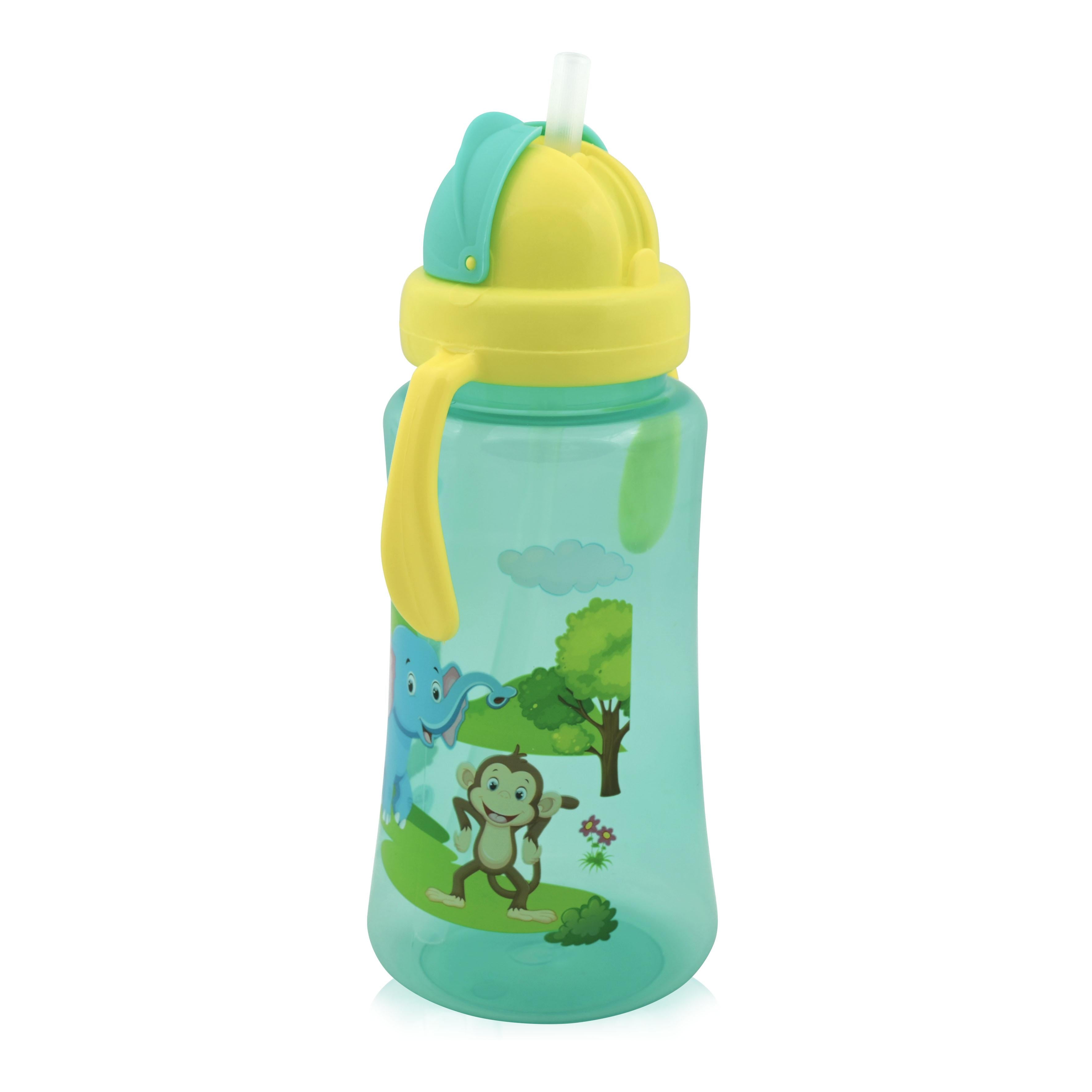 Cana sport cu manere si pai moale, 12 luni+, 330 ml, Green - 2 | YEO