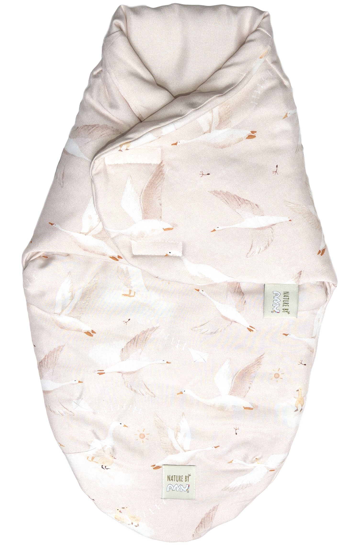 Sistem de infasare, Baby swaddle din Bumbac cu umplutura antialergica BabySoft, Gasca Bej