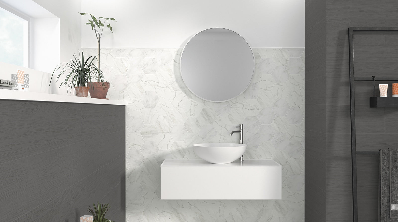 Palermo White Hexagon Matte 6 Porcelain Tile