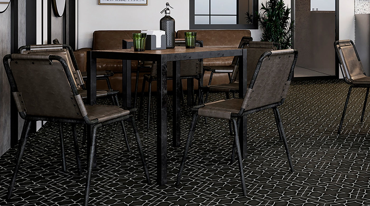 Spark Carmen Black Hexagon Matte 11x13 Porcelain Tile