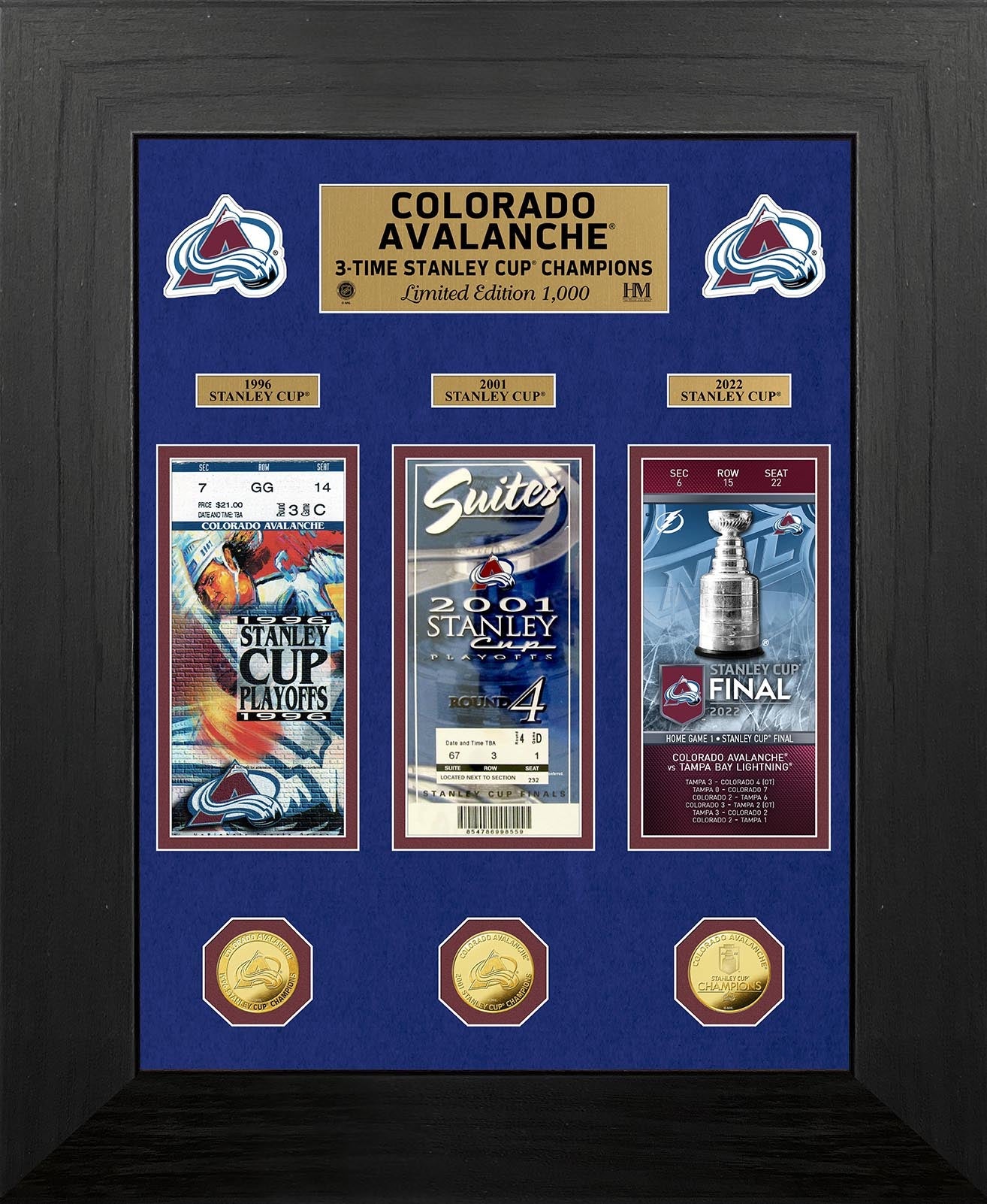 Lids Colorado Avalanche Highland Mint 18'' x 22'' Three-Time Stanley Cup  Champions Deluxe Collection Photo Mint