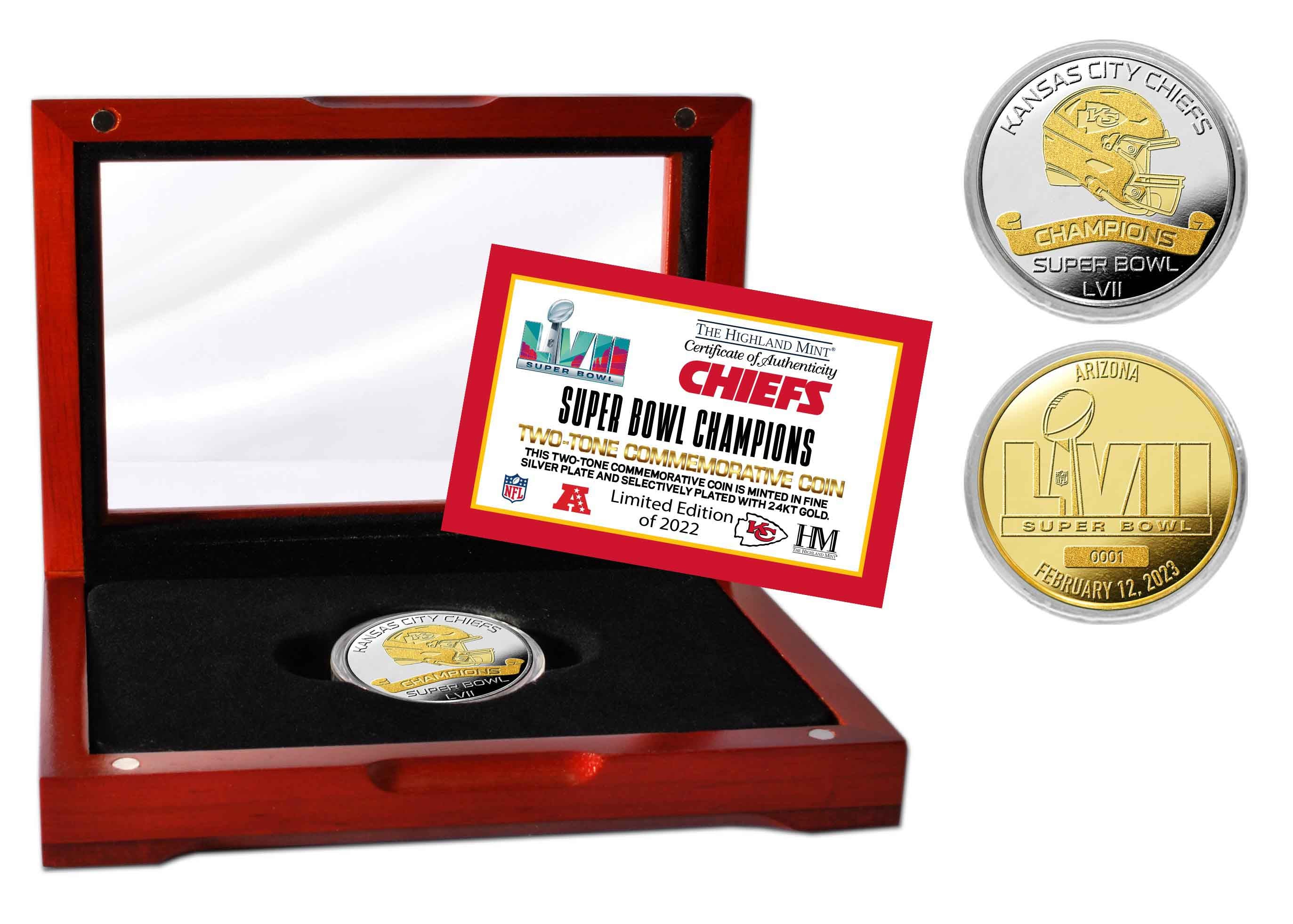 Highland Mint Road to the Super Bowl LVII Championship Kansas City Chiefs  Bronze Coin and Ticket Collection