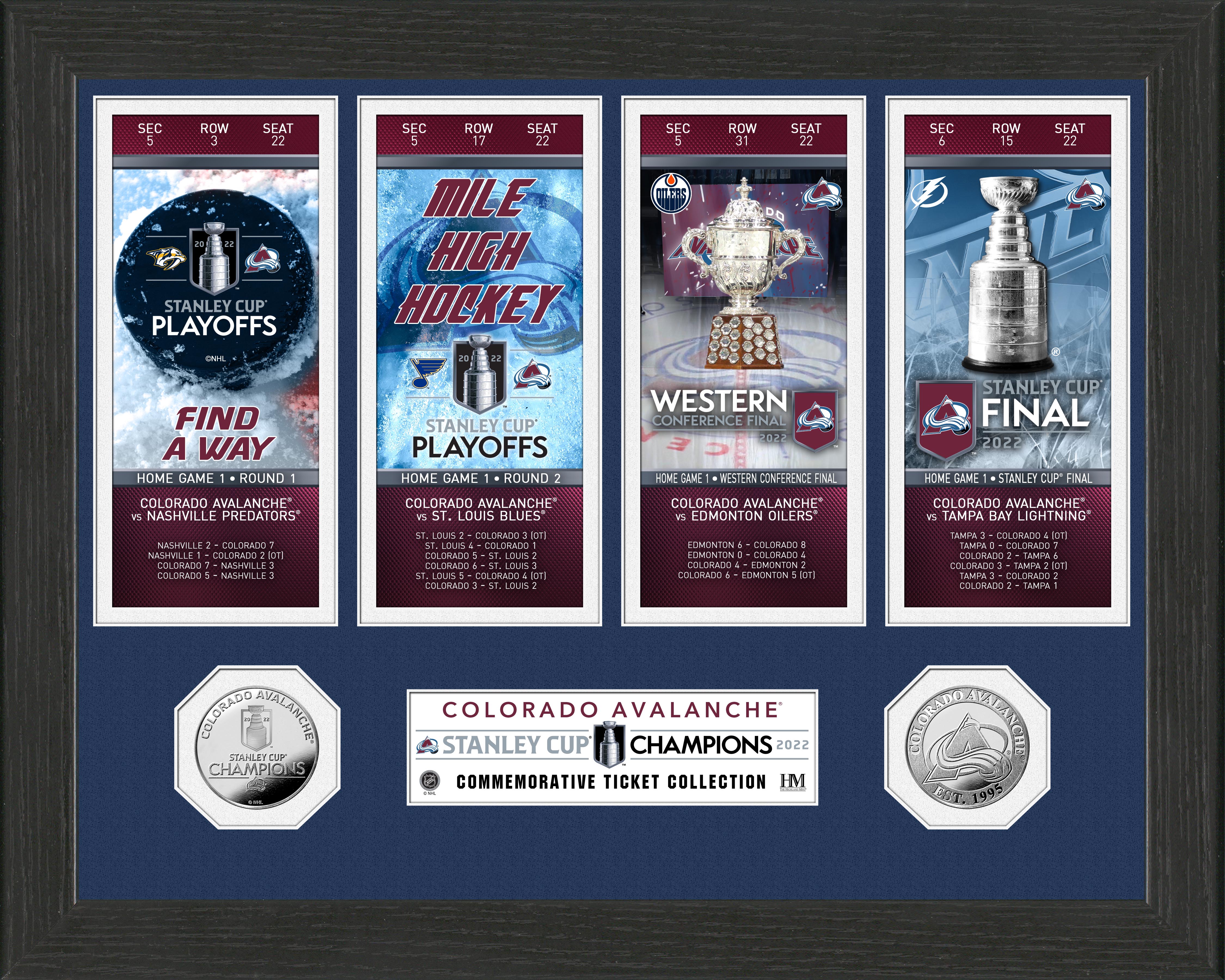 Colorado Avalanche Inglasco 2022 Stanley Cup Champions Glitter