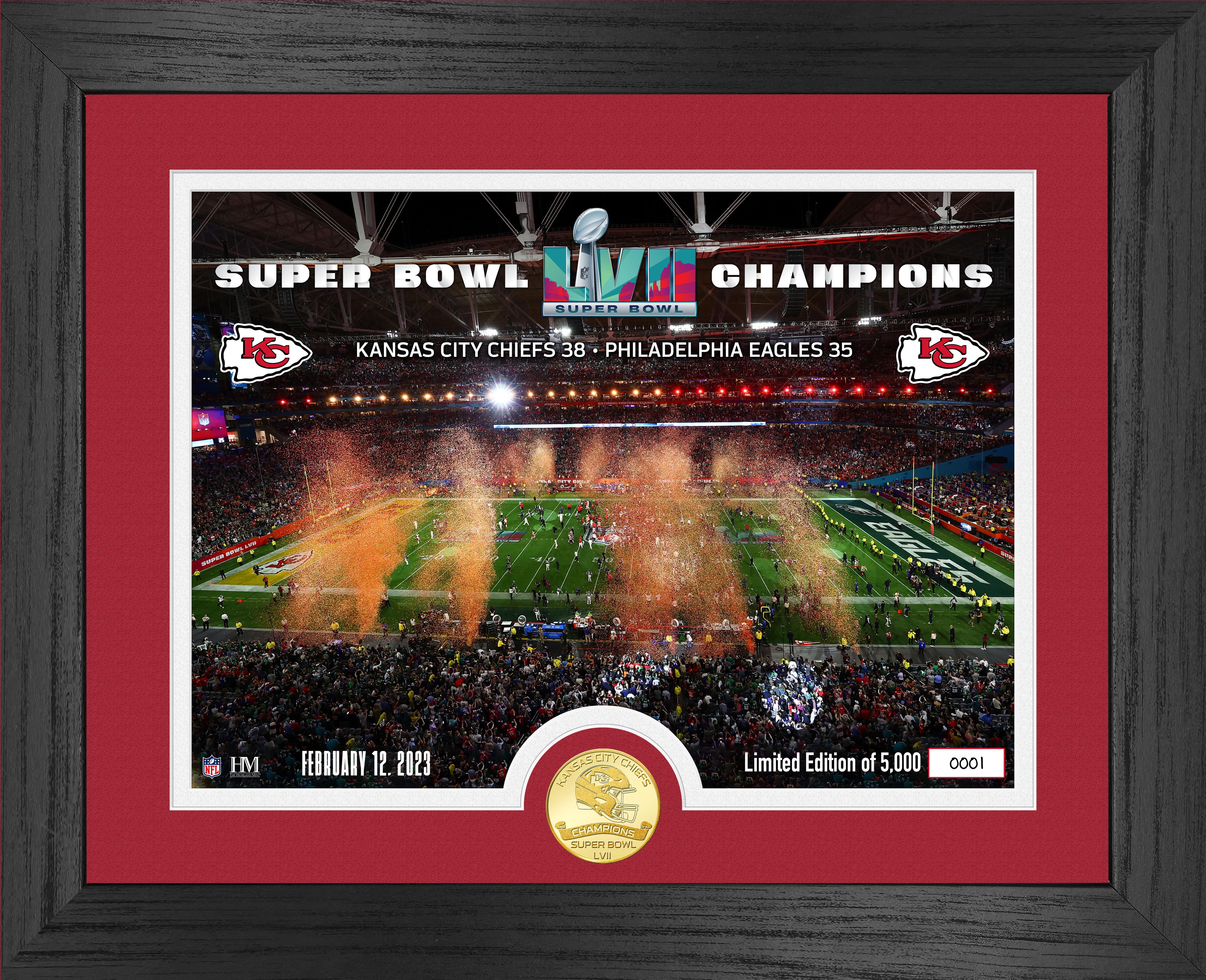 Imperial Kansas City Chiefs Super Bowl LVII Champions Oak Barrel Table