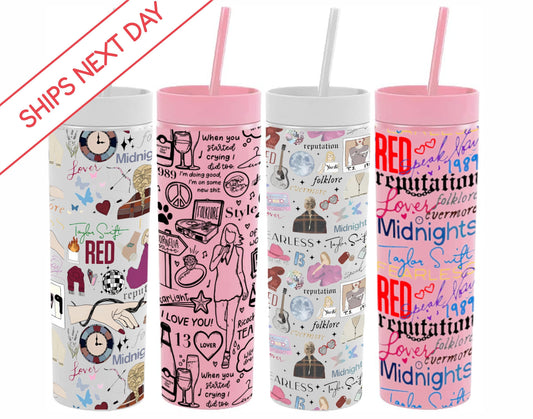 Taylor Swift Personalized Wine Tumbler With Straw, Custom Wine