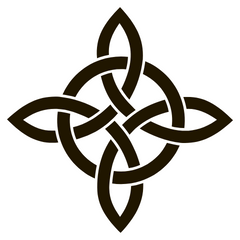 celtic knot - endless interwoven loops, represents the eternal cycle and interconnectedness of all life