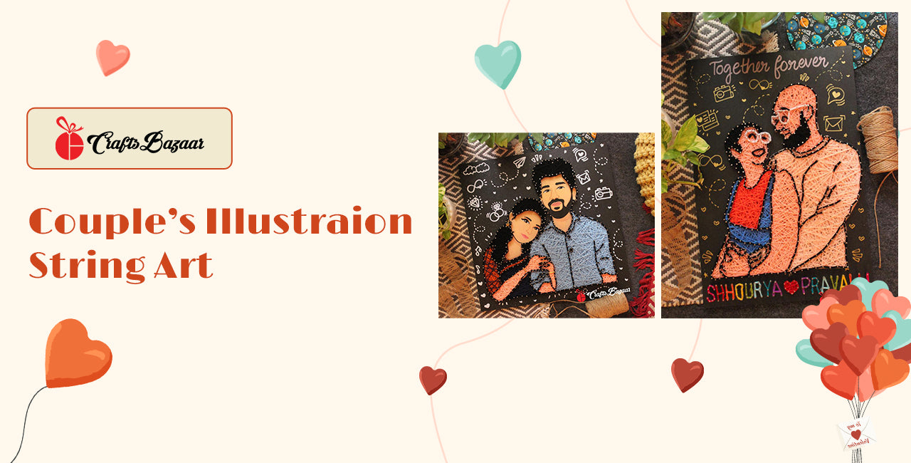 Personalised Couple Illustrations String Art
