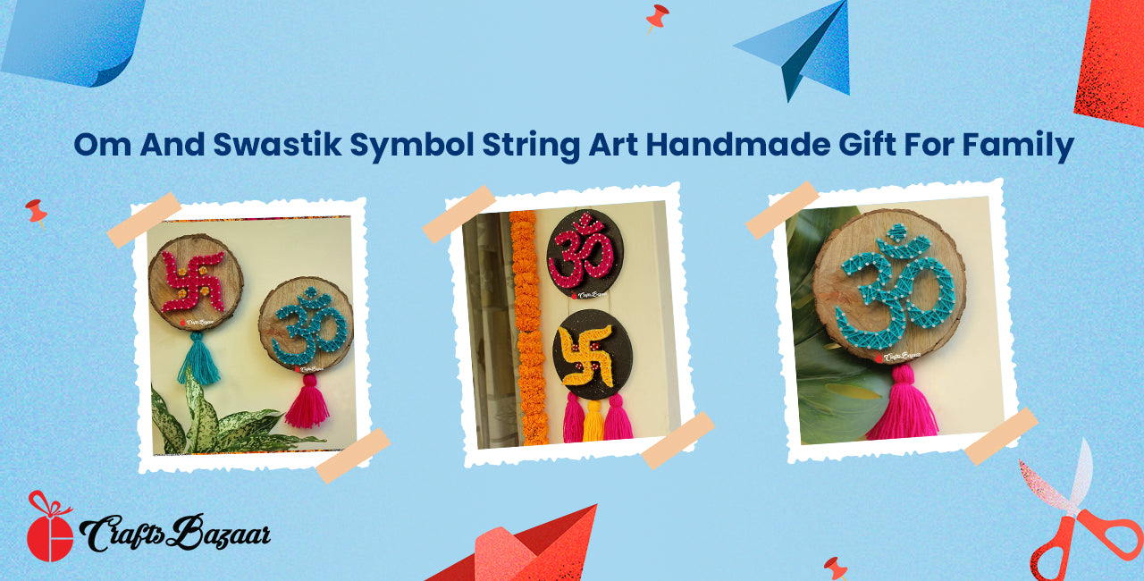 Om And Swastik Symbol String Art Handmade Gift For Family