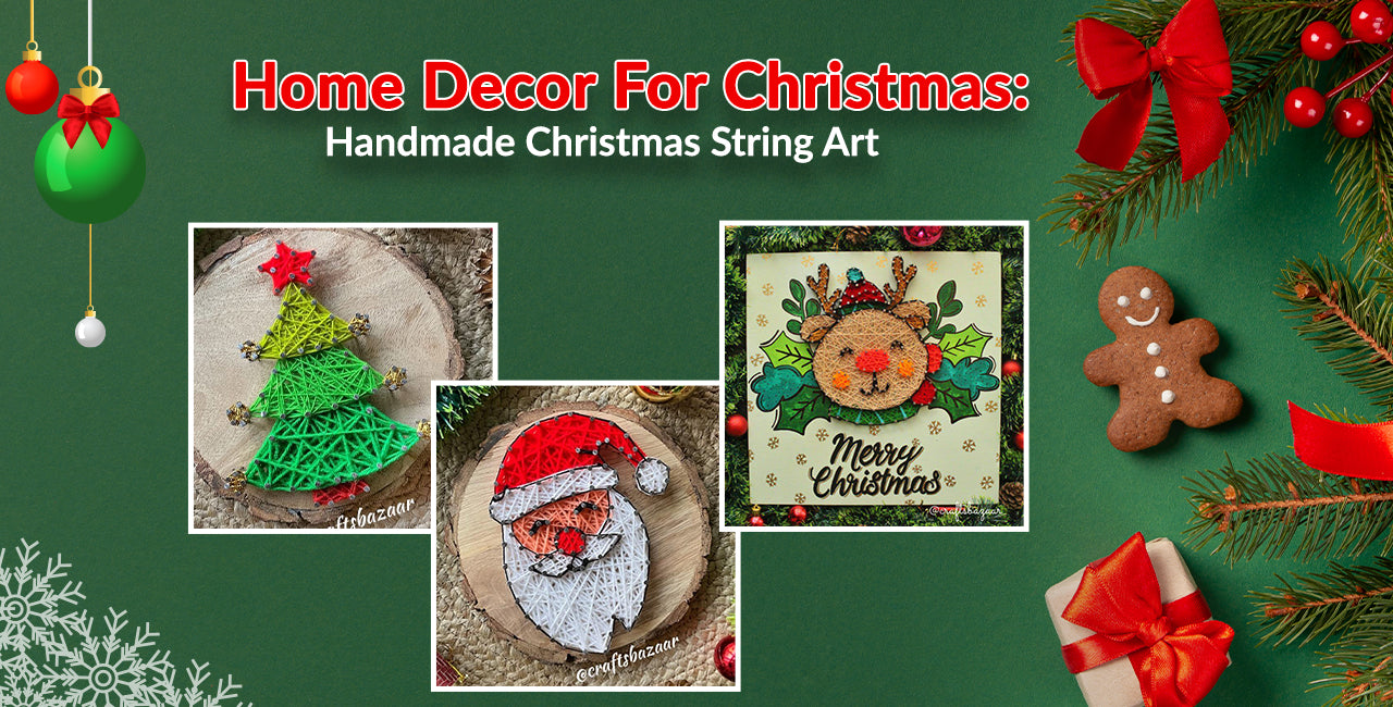 Home Decor For Christmas: Handmade Christmas String Art