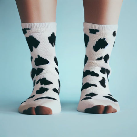Playful Spotted Dog/Cow Pattern Socks