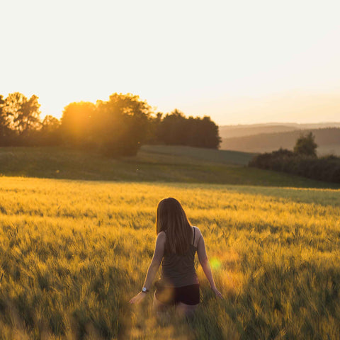 Running in the sunset