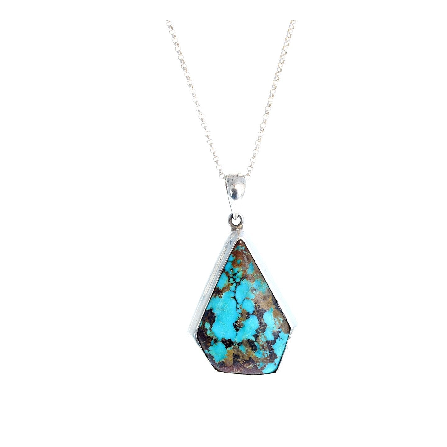 Kingman Turquoise Sterling Kite Pendant Large Necklace – New World Gems
