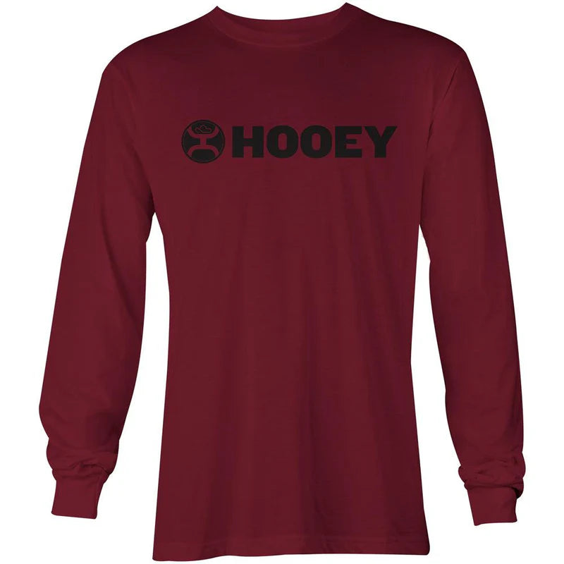 HT1513MA - HOOEY MEN'S  "LOCK-UP" CRANBERRY LONG SLEEVE TEE