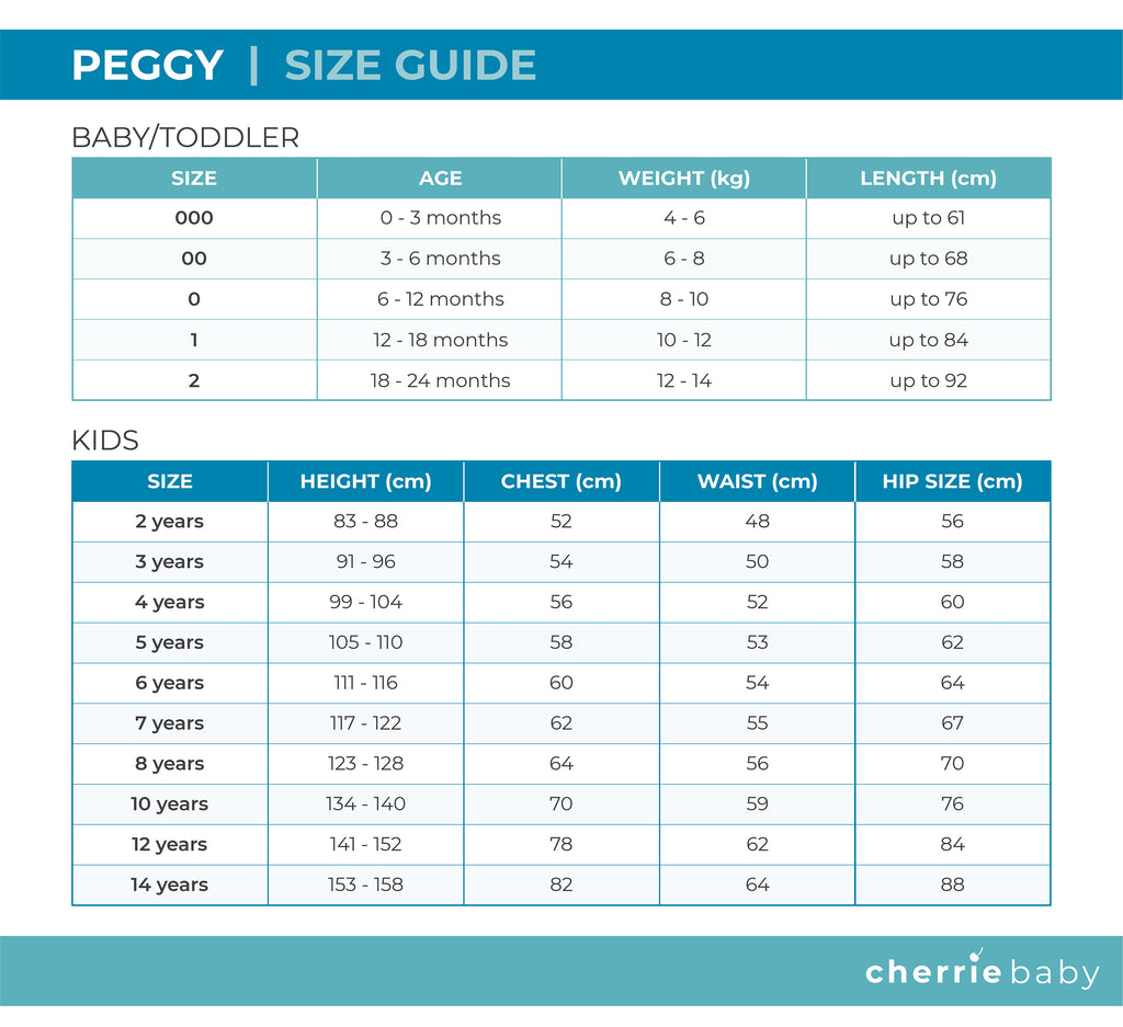 Peggy Size Guide