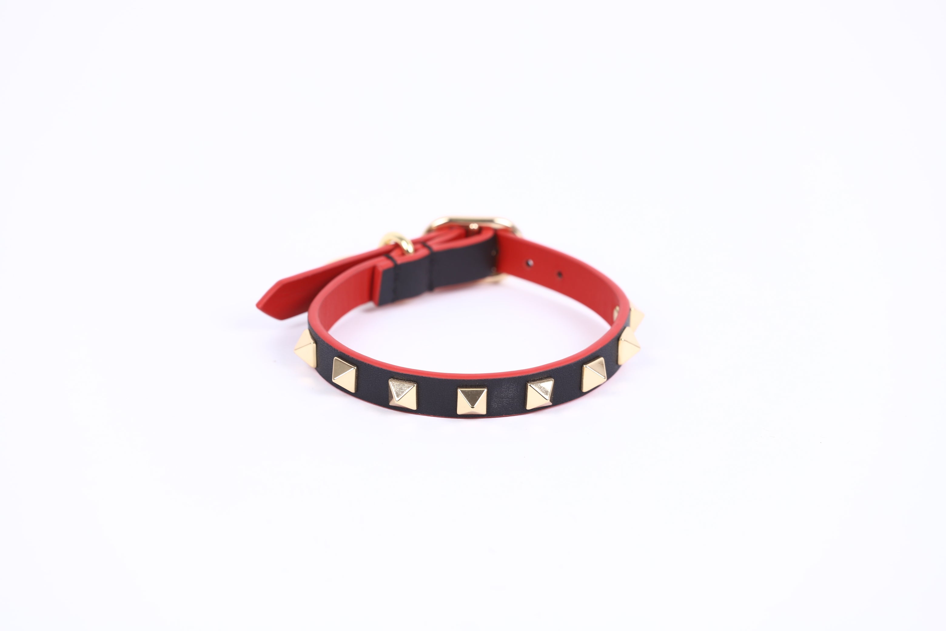Collar studded red and black