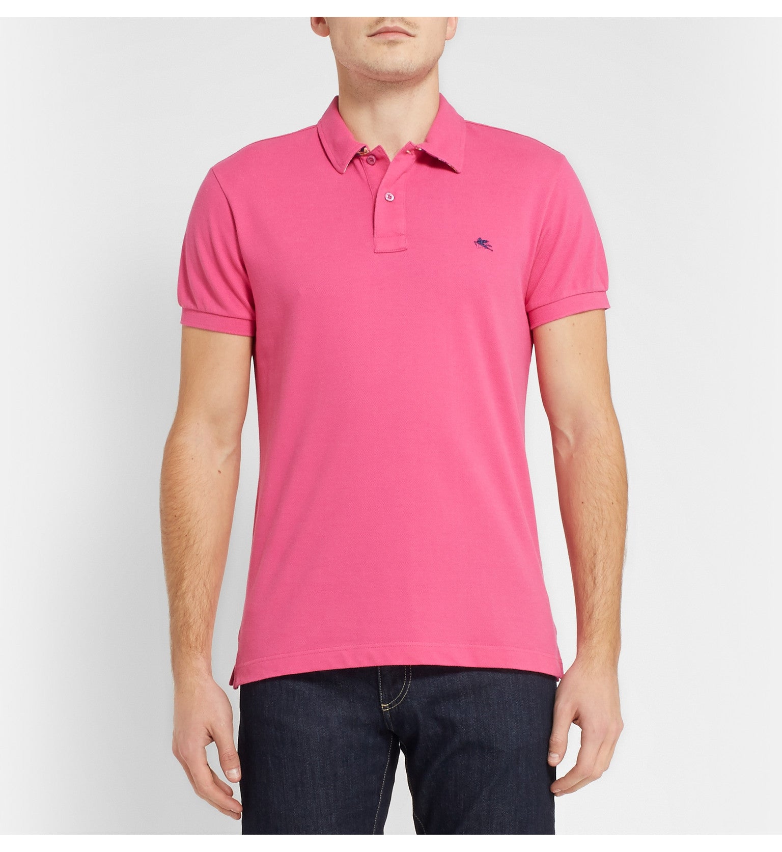 Etro Short Sleeve Polo, Pink - Baer's Den