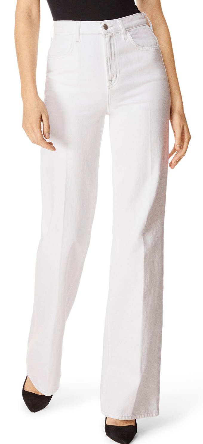 high waisted white jeans wide leg