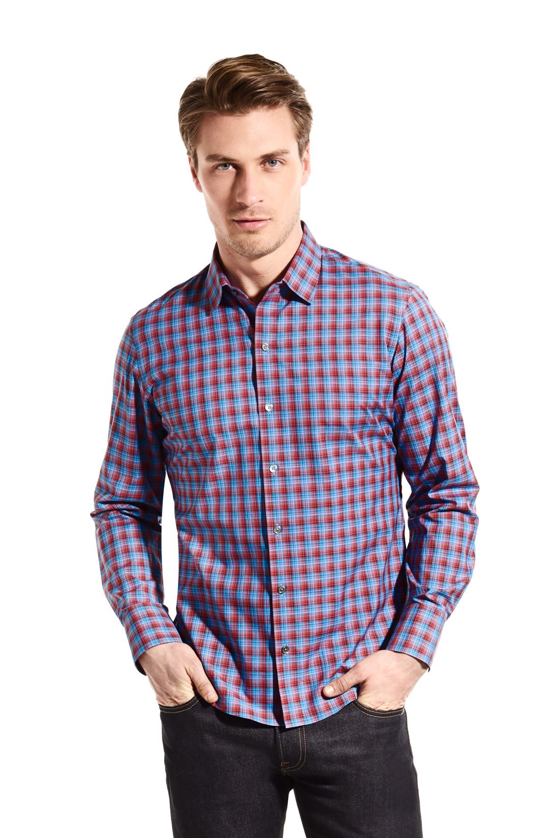 Mizzen+Main “Whiteman” Gingham Button Down Shirt | Spread Collar MN-SS ...