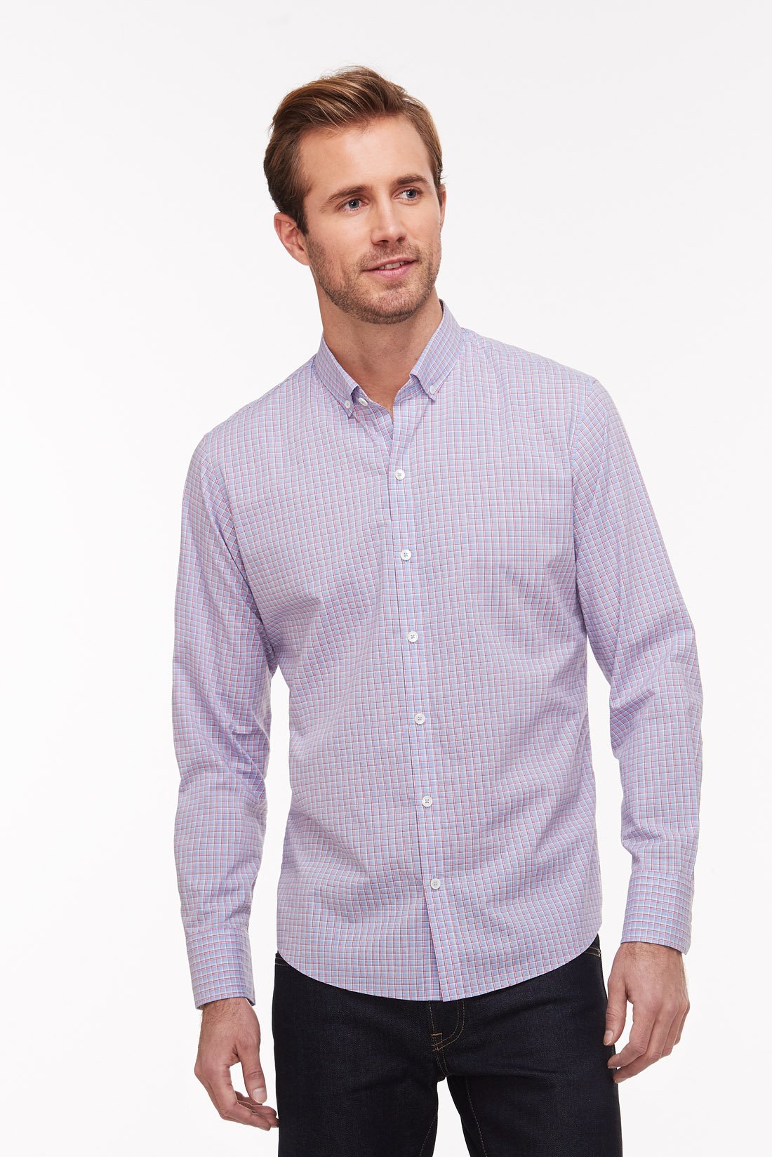 Mizzen+Main “Whiteman” Gingham Button Down Shirt | Spread Collar MN-SS ...