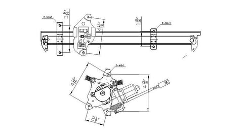 Nissan 98-04 Nissan Frontier Power Window Regulator Assembly Front Rh (1) Pc Replacement 1998,1999,2000,2001,2002,2003,2004