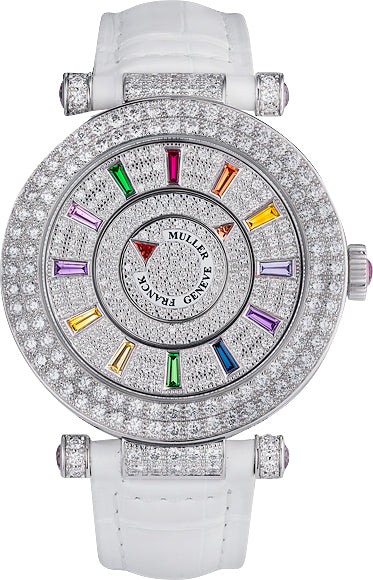 Franck Muller Double Mystery Ronde Color 18K White Gold Diamonds Ladies ...