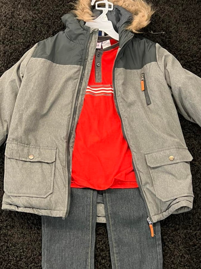 Gray Jacket Shirt and Pants Set