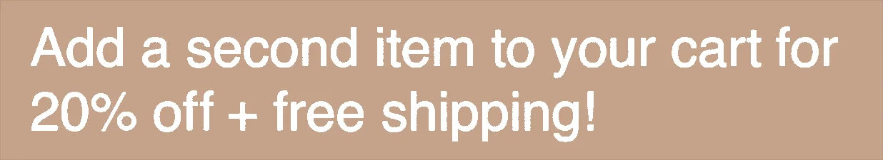 Banner advertising sale to add a second item to the user's cart for 20% off and free shipping