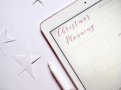 Christmas Planning app on a tablet