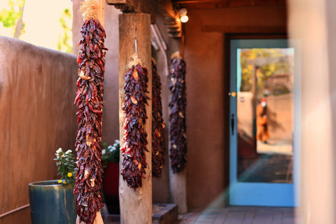 Red Ristras on Canyon Road