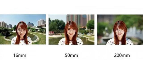 The differences of 16mm/50mm/200 focal length lens