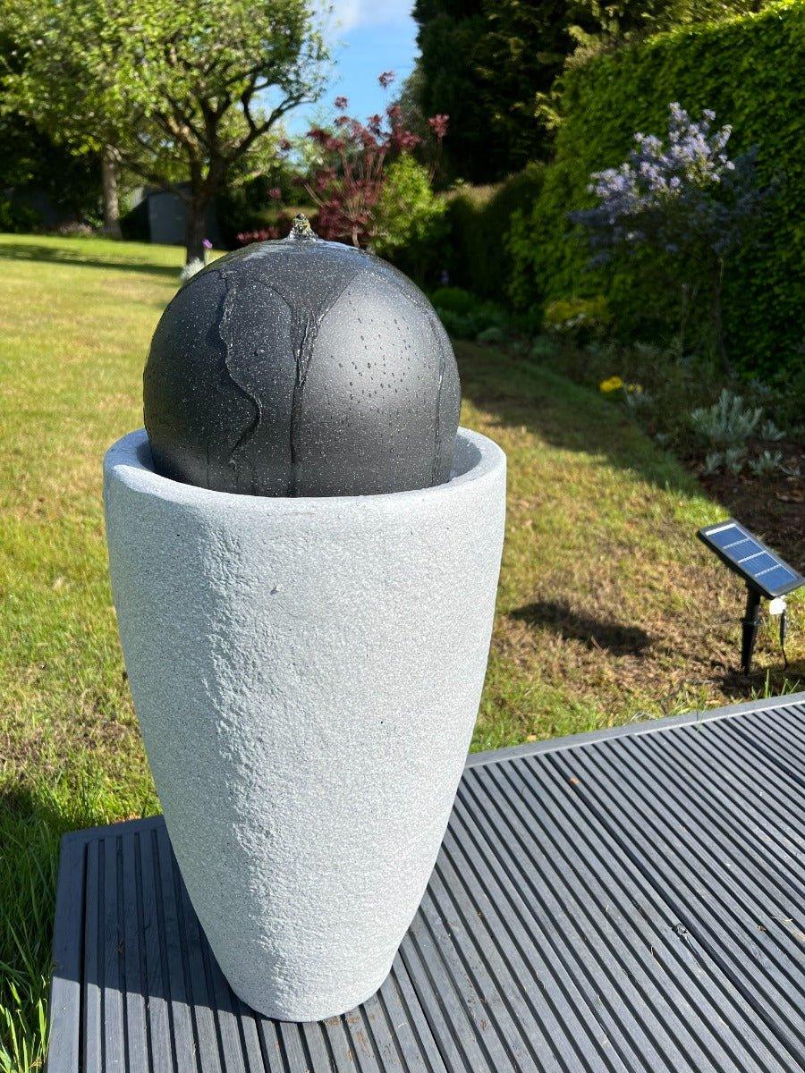 Sunspray Solar Bowl Water Feature in Marble White