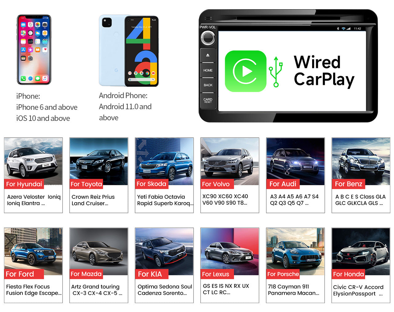 Boîtier Apple Carplay AI Smart sans fil Zazitec ZT-CS9SE - Android 11