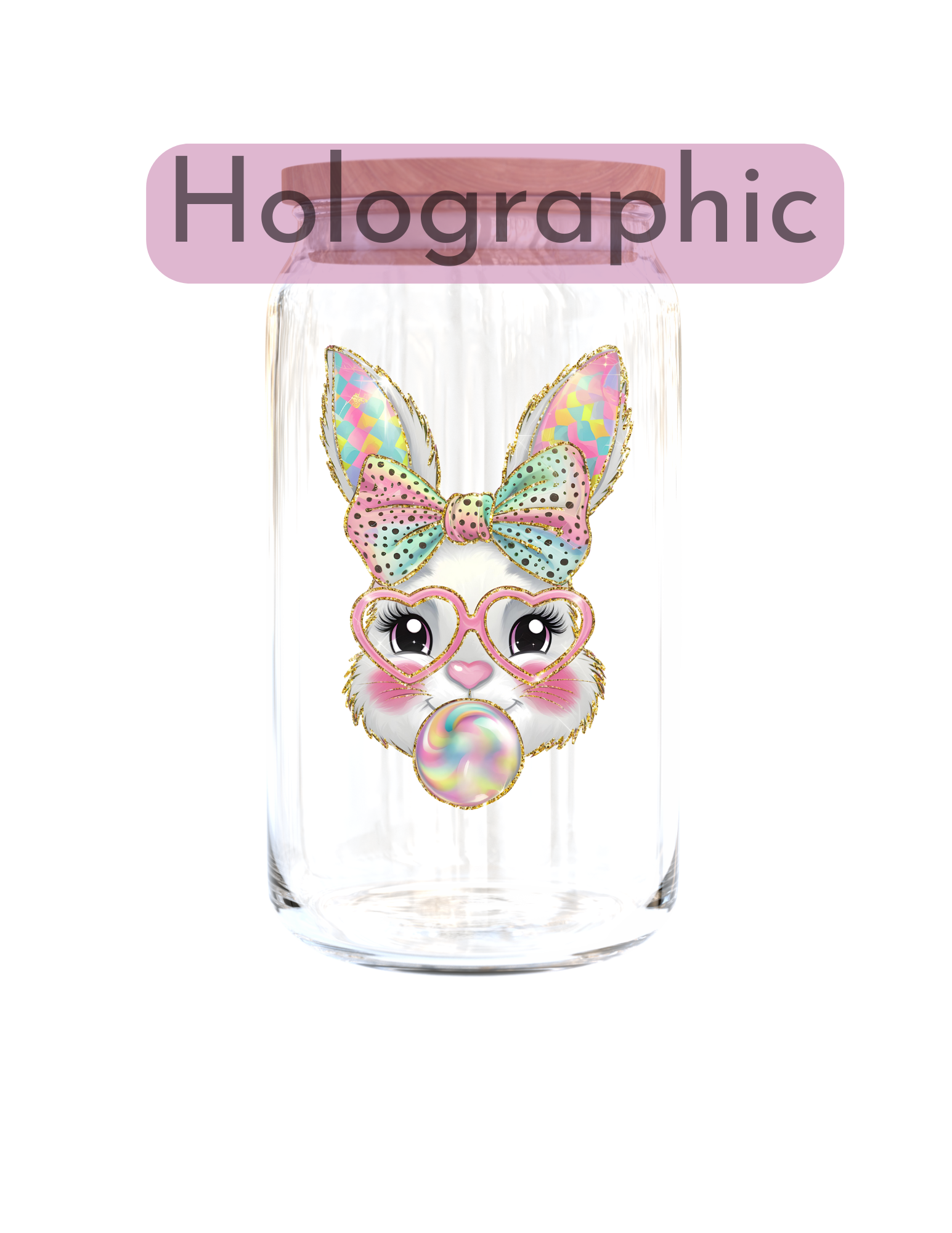 Bunny Easter-(Easter theme) {HOLOGRAPHIC} | UV DTF DECAL 3''