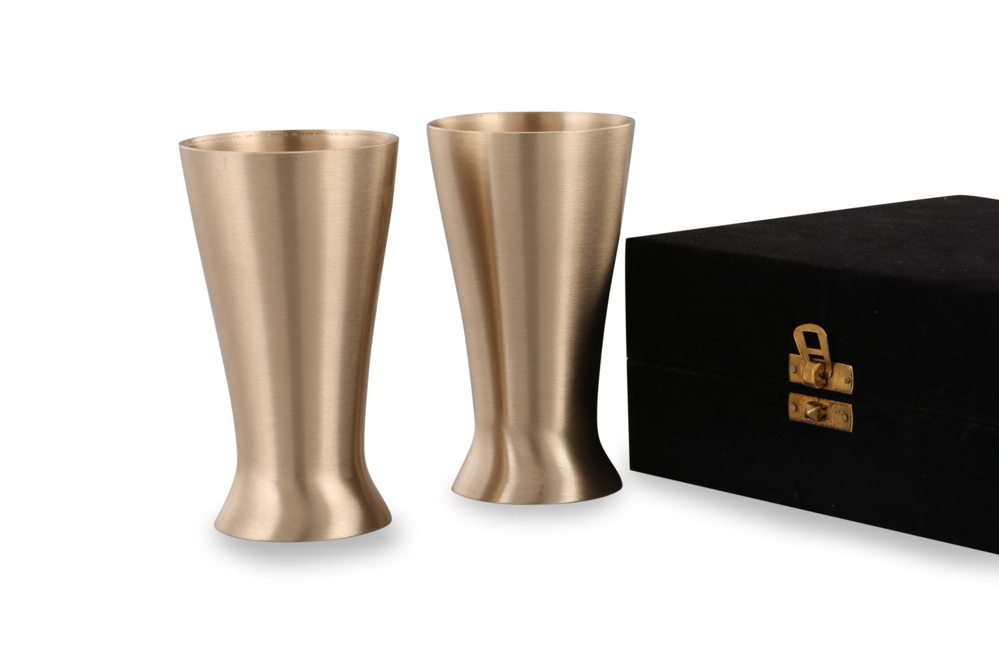 Bronze / Kansa Lassi Glass with Velvet Box ( Set of 2 )