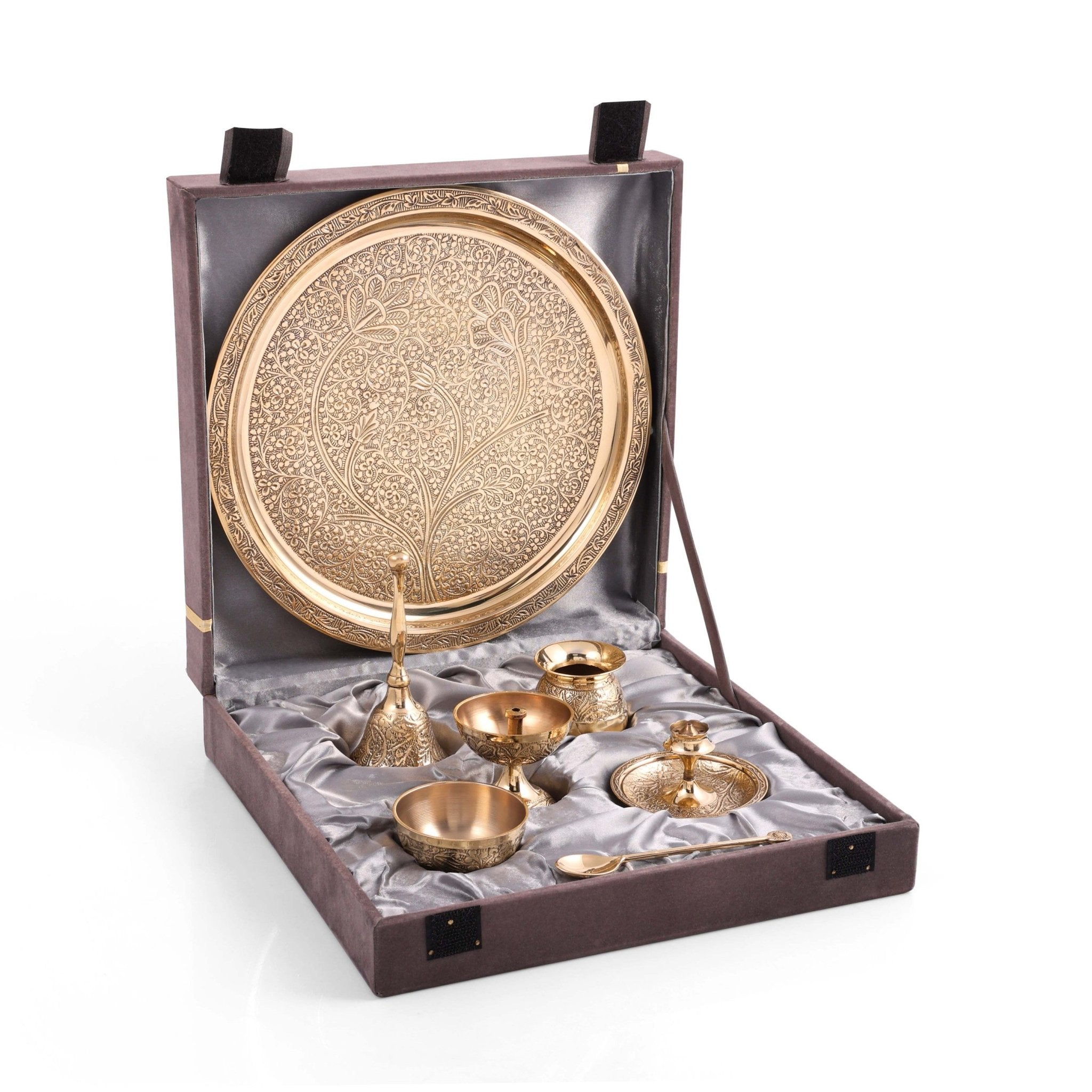 Elegant Matte Finish Brass Globe Bronze Dinner Set - Complete Dining  Experience