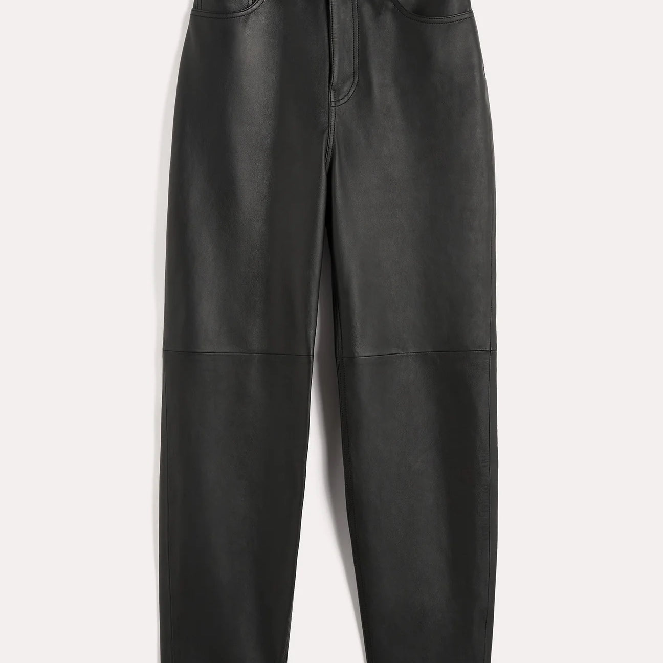 Wide leg leather pants in black by Magda Butrym – The Line