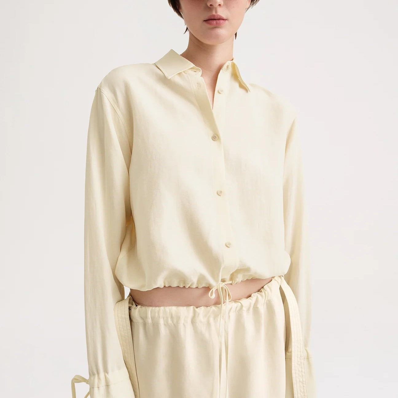 TOTEME Toteme Monogram Silk Twill Pajama Shirt - Stylemyle