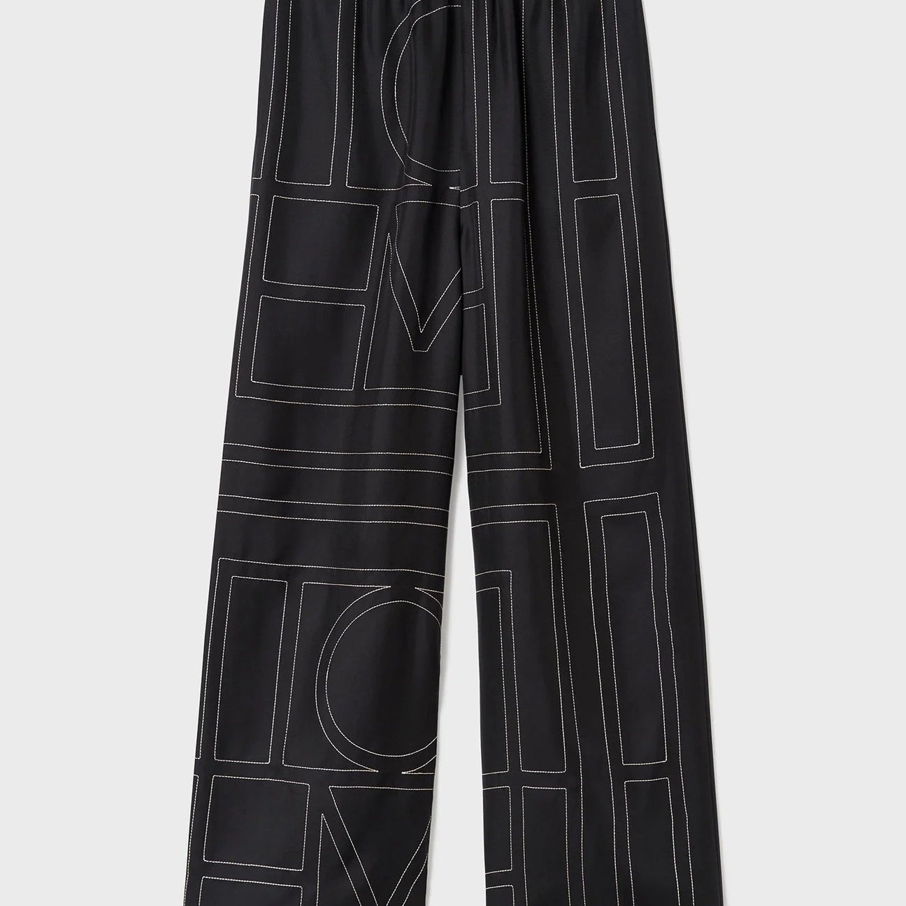 TOTEME - TOTEME Monogram Silk Pajama Bottoms in Black Monogram 42 / 10 US - Hampden Clothing