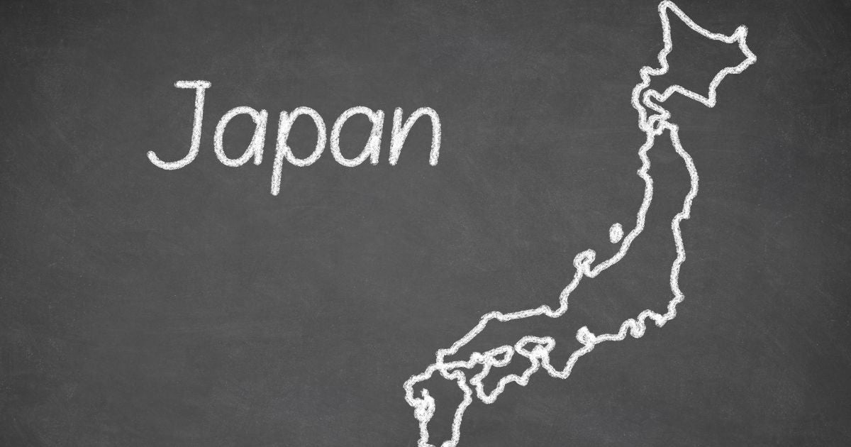 黒板に書いてある日本地図