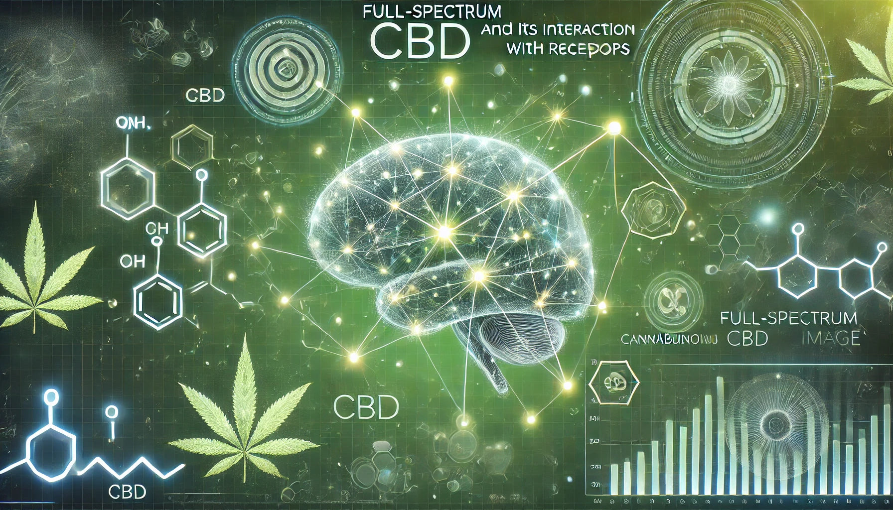Network showing CBD interacting with receptors