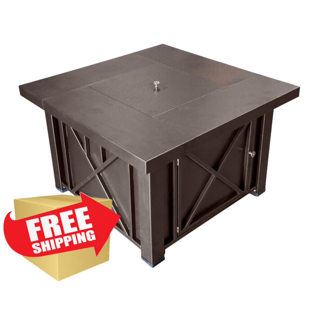 AZ Patio Decorative Hammered Bronze Firepit with Lid