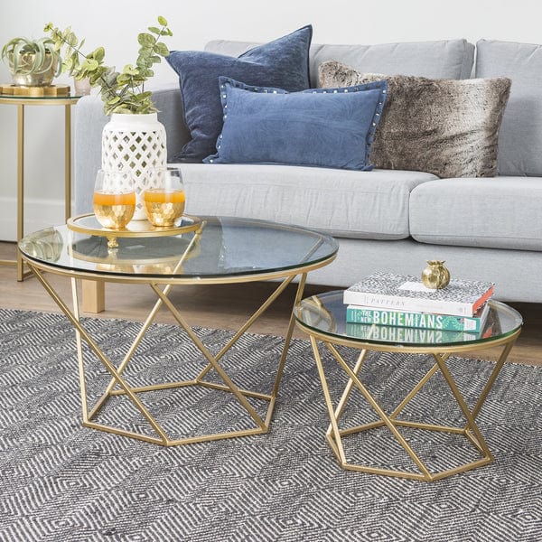 Walker Edison Caroline Nesting Geometric Table Set AF28CLRGGGD