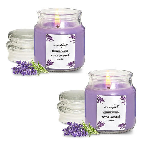 Lavender Glass Jar Candles