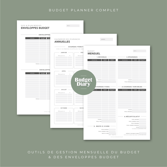 Budget mensuel à imprimer au format A4 et A5 -  France