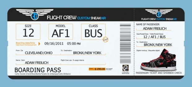 Custom Shoes Boarding Pass