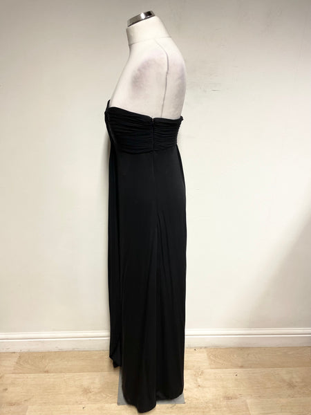 COAST BLACK STRAPLESS LONG EVENING DRESS SIZE 12 – Whispers Dress Agency