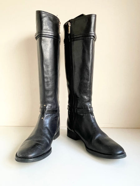 TORY BURCH CALISTA BLACK LEATHER KNEE LENGTH RIDING BOOTS SIZE 5/38 –  Whispers Dress Agency