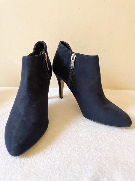 BRAND NEW CARVELA NAVY BLUE FAUX SUEDE ZIP FASTEN ANKLE BOOTS SIZE 5/3 ...