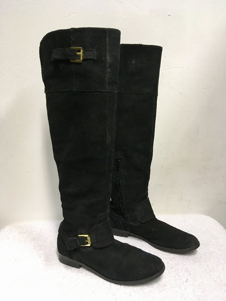 RALPH LAUREN BLACK SUEDE KNEE HIGH BOOTS SIZE 6/39 – Whispers Dress Agency